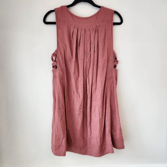 Free People Moonshine Linen Blend Pink Dress Summer Beachy Women's S - Picture 3 of 11